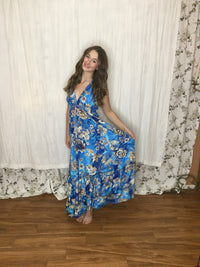 Muse Maxi Sapphire l Blue Flowy Maxi Dress l Sacred Wild
