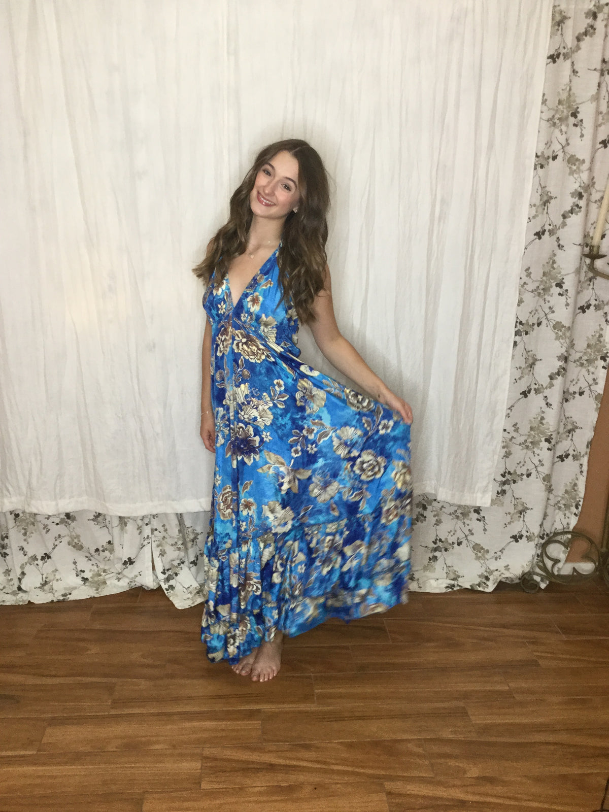 Muse Maxi Sapphire l Blue Flowy Maxi Dress l Sacred Wild