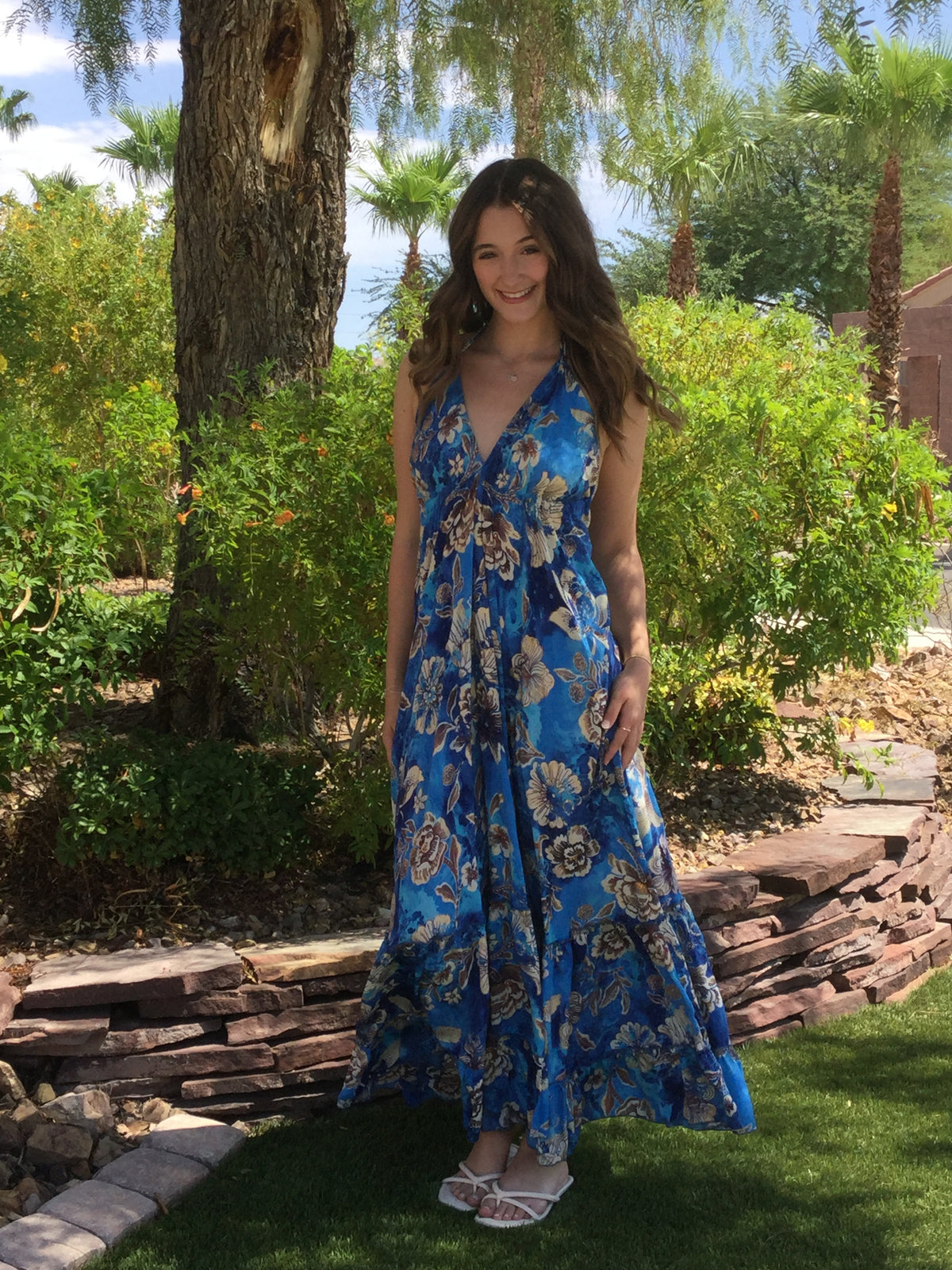 Muse Maxi Sapphire l Blue Flowy Maxi Dress l Sacred Wild