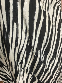 Muse Maxi Bianca | Black & Ivory Zebra Print Flowy Halter Maxi Dress