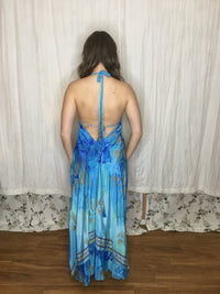 Muse Maxi Laguna | Blue Watercolor Flowy Halter Maxi Dress
