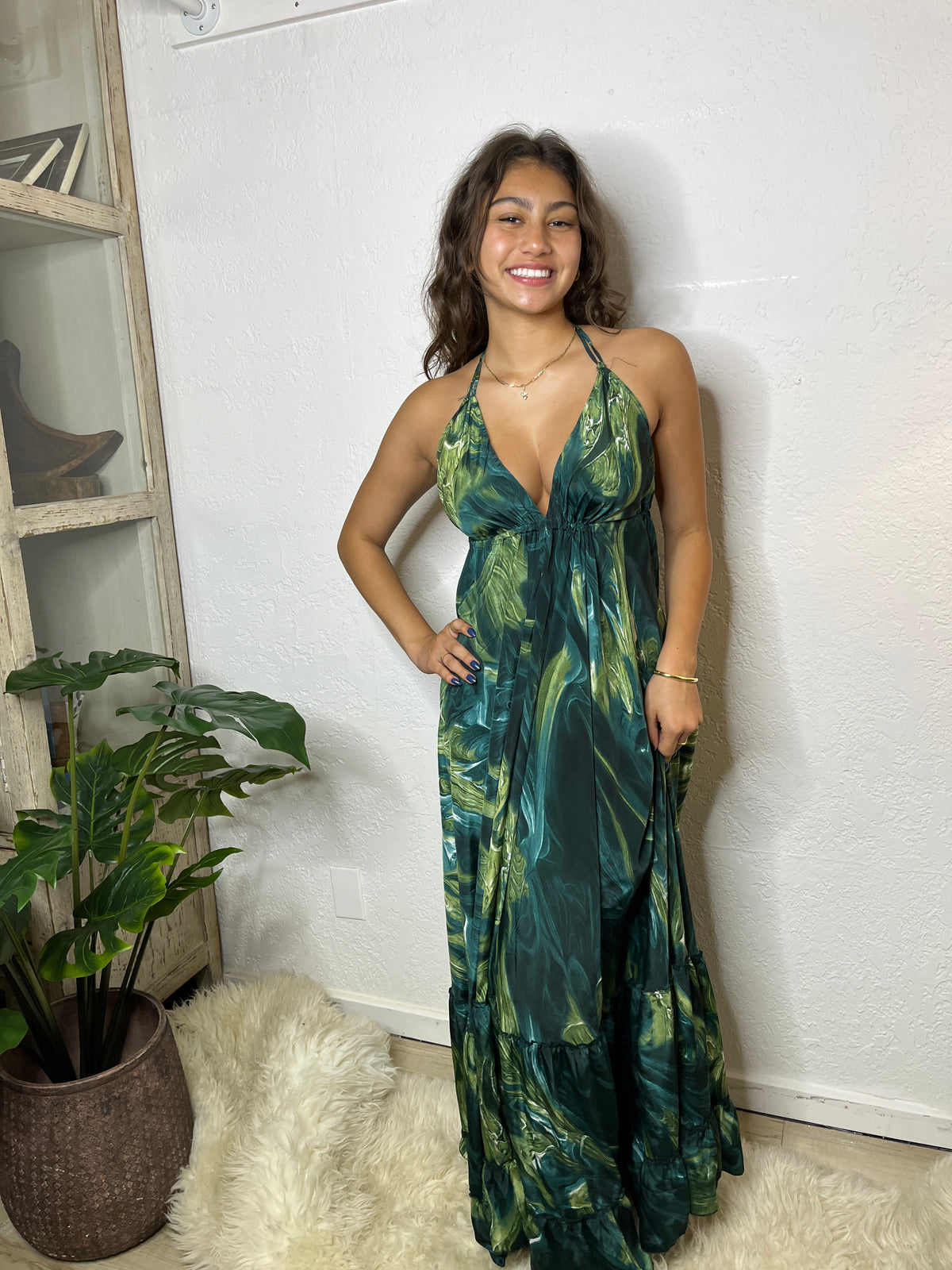 Muse Maxi JoJo l Green Flowy Maxi Dress l Sacred Wild