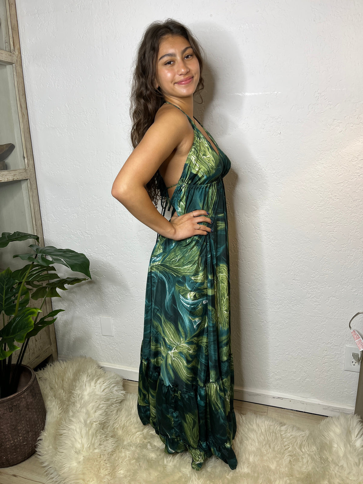 Muse Maxi JoJo l Green Flowy Maxi Dress l Sacred Wild