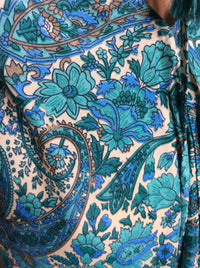 Muse Maxi Serena l Turquoise Print Flowy Maxi Dress l Sacred Wild