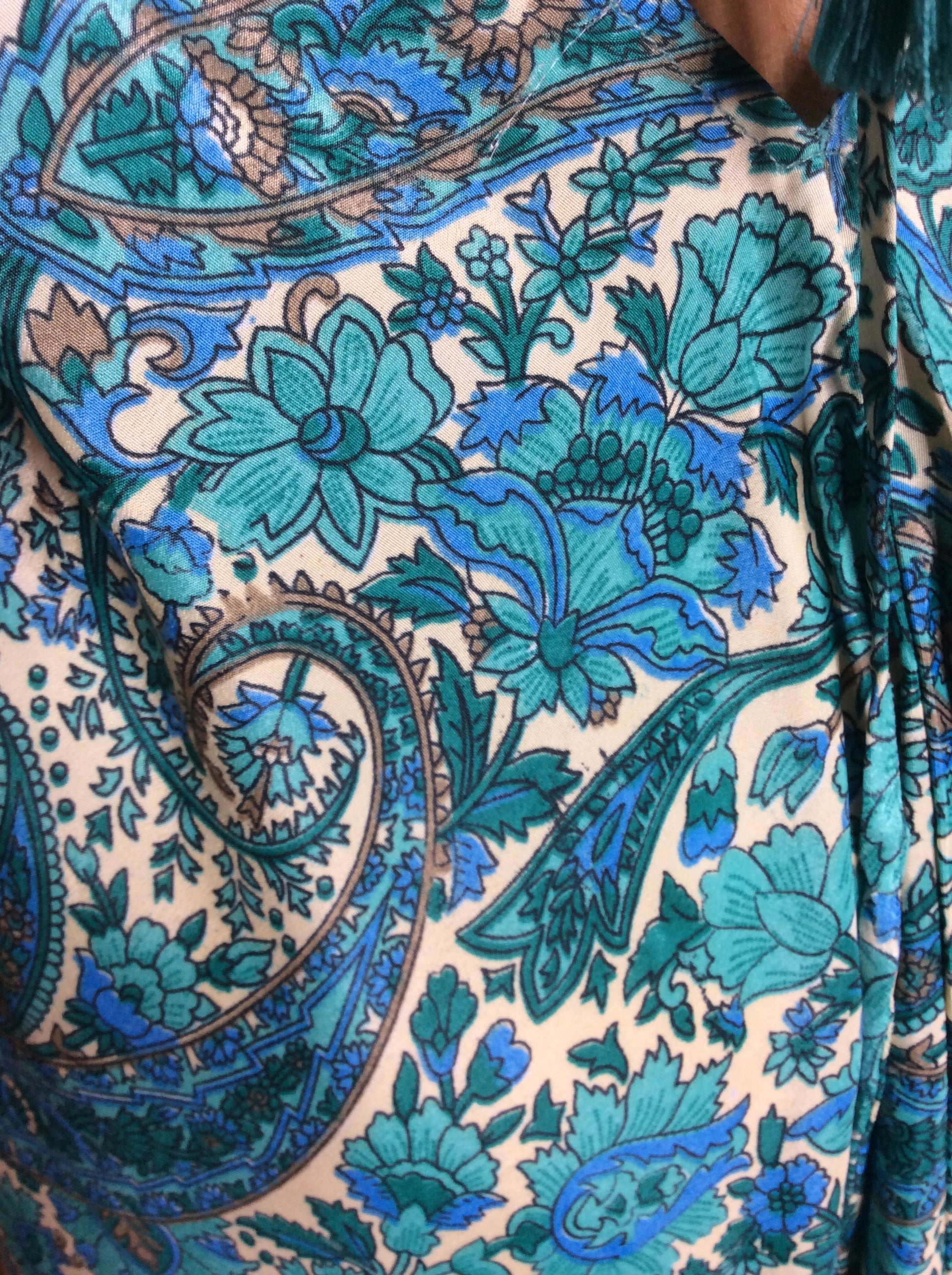 Muse Maxi Serena l Turquoise Print Flowy Maxi Dress l Sacred Wild